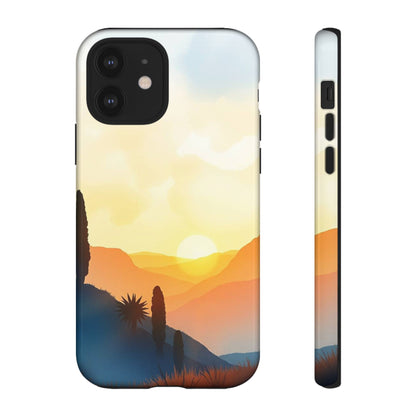 iPhone 12 / Glossy Phone Case - Watercolour Sunset Design Phone Case