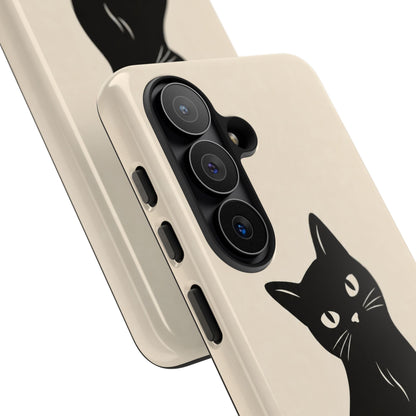 Minimalist Cream & Black Cat Phone Case