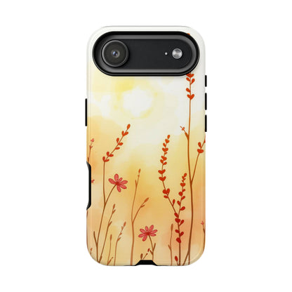 iPhone 17 Air / Glossy Phone Case - Boho Chic Watercolour Wildflower Dusk Pattern Phone Case