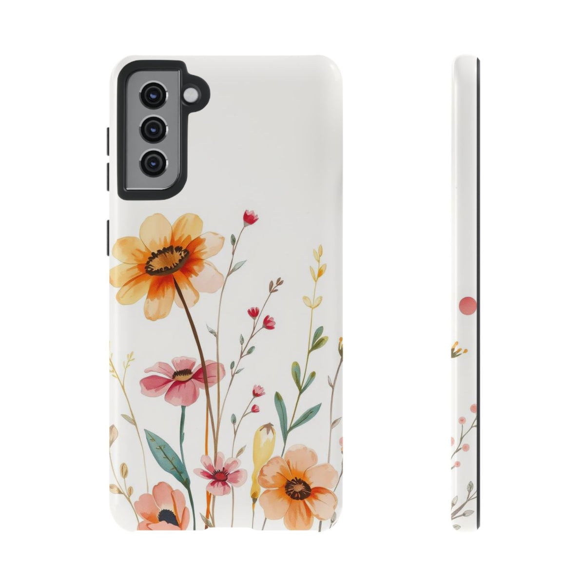Boho Chic Watercolour Wild Blooms Pattern Phone Case - Multicolor Phone Case - Samsung Galaxy S21 Plus / Glossy