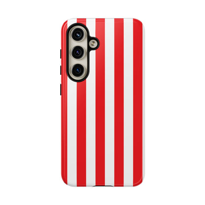 Samsung Galaxy S24 / Glossy Phone Case - Simple Red & White Stripe Pattern Phone Case