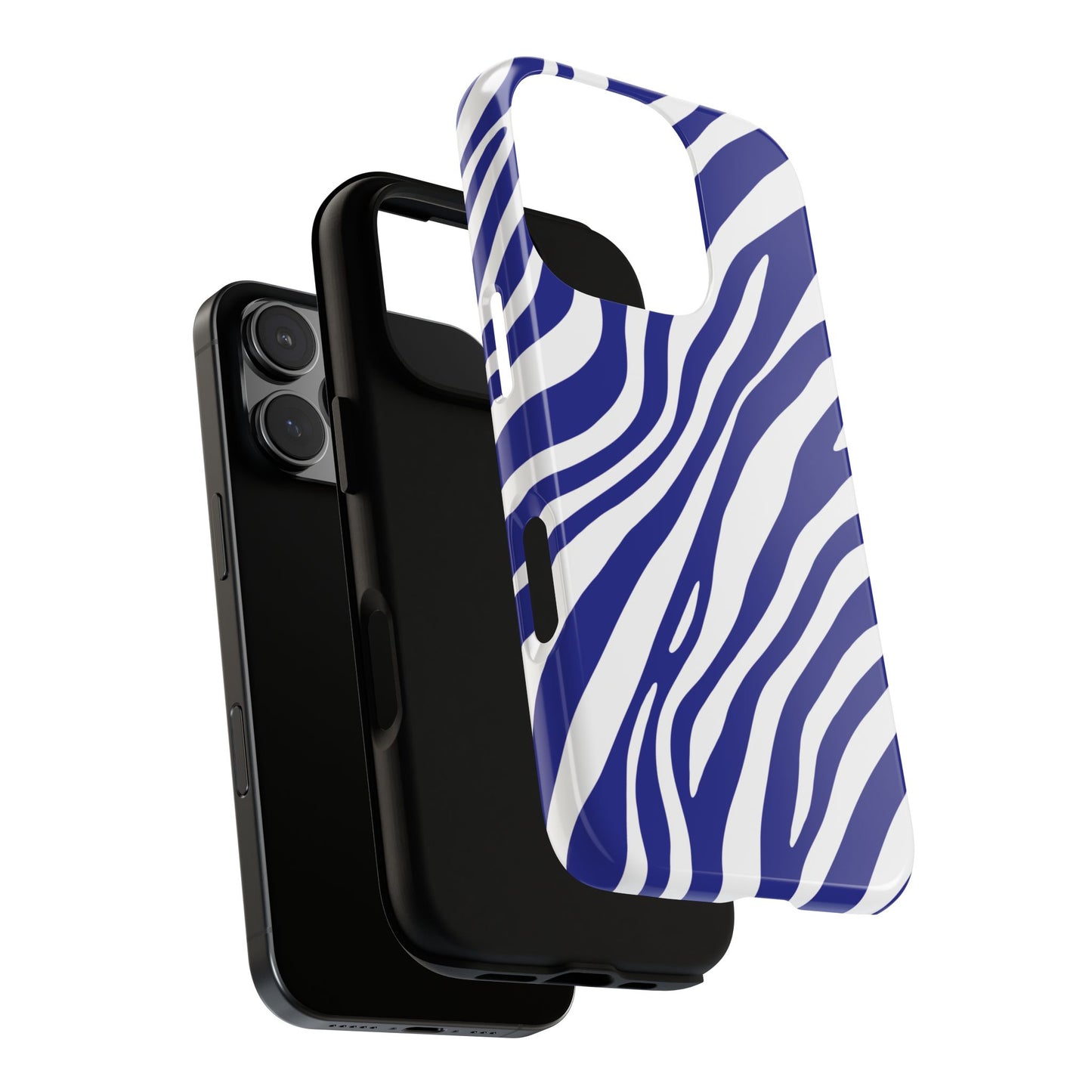 Modern Electric Blue Zebra Print Phone Case