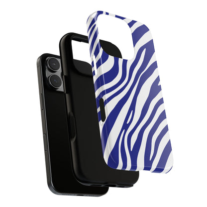 Modern Electric Blue Zebra Print Phone Case