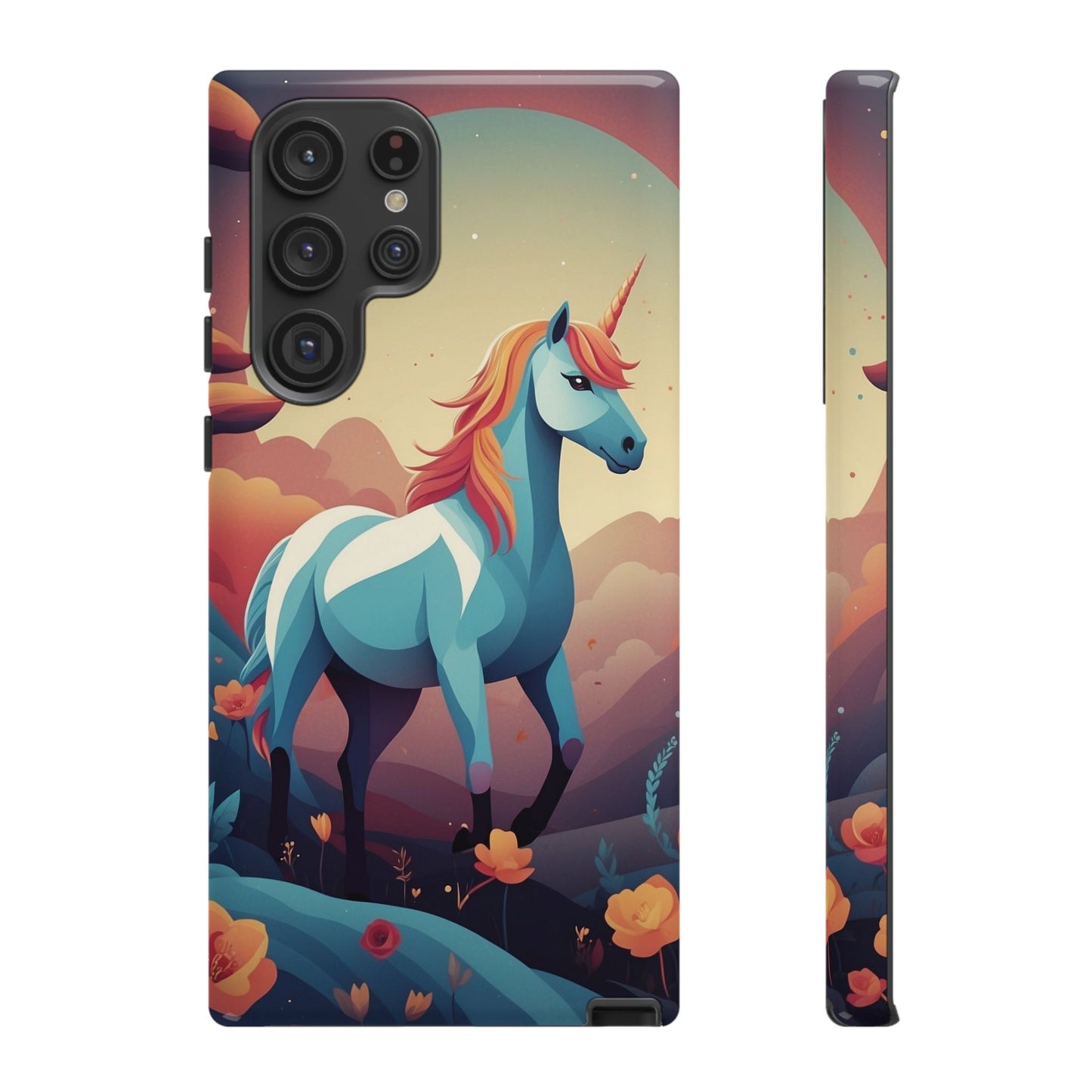 Samsung Galaxy S22 Ultra / Glossy Phone Case - Stylised Unicorn Design Phone Case