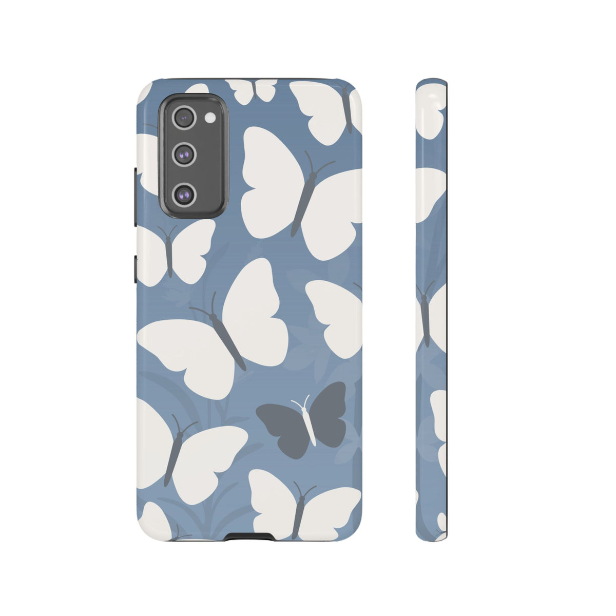 Minimalist Light Blue Butterfly Pattern Phone Case - Blue Phone Case - Samsung Galaxy S20 FE / Glossy