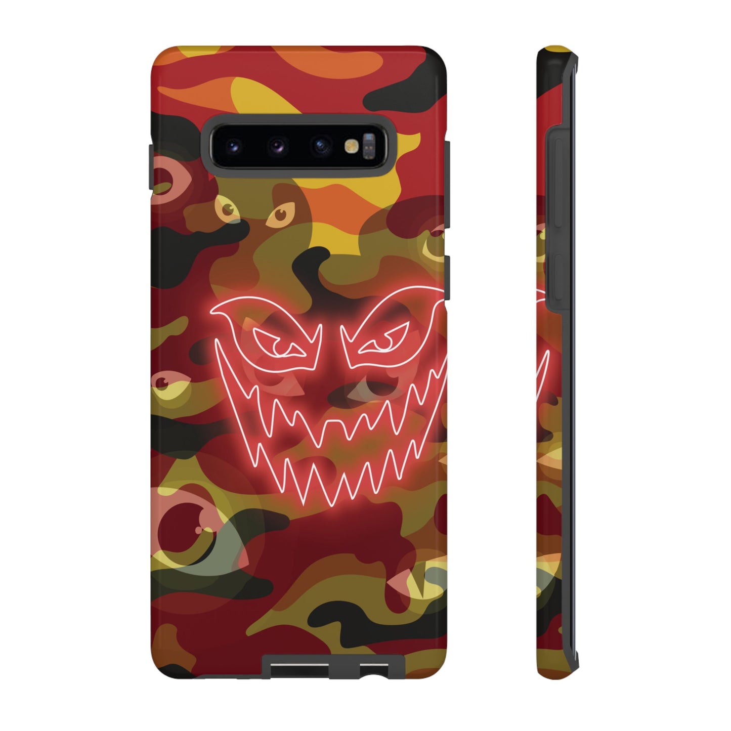 Inferno Neon Face Camo Phone Case - Red Phone Case - Samsung Galaxy S10 Plus / Glossy