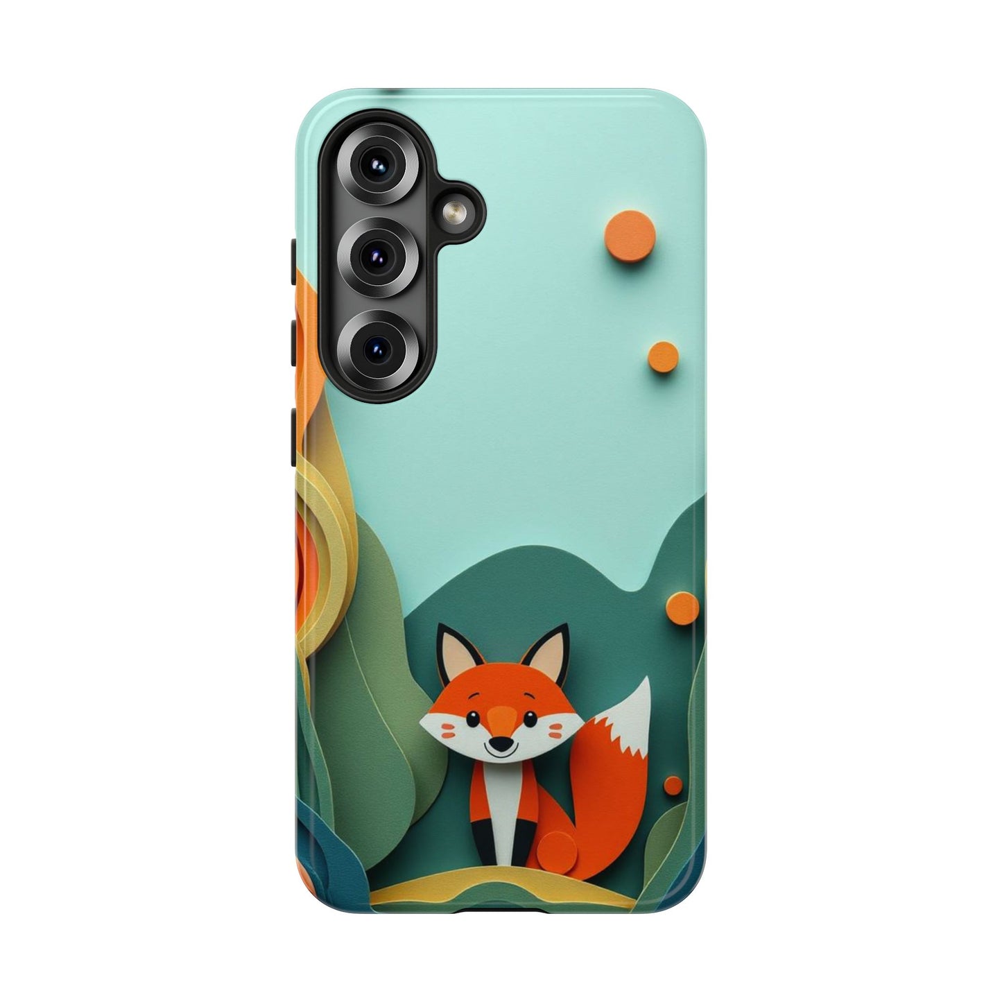 Samsung Galaxy S25 / Glossy Phone Case - Papier-mâché Fox Design Phone Case