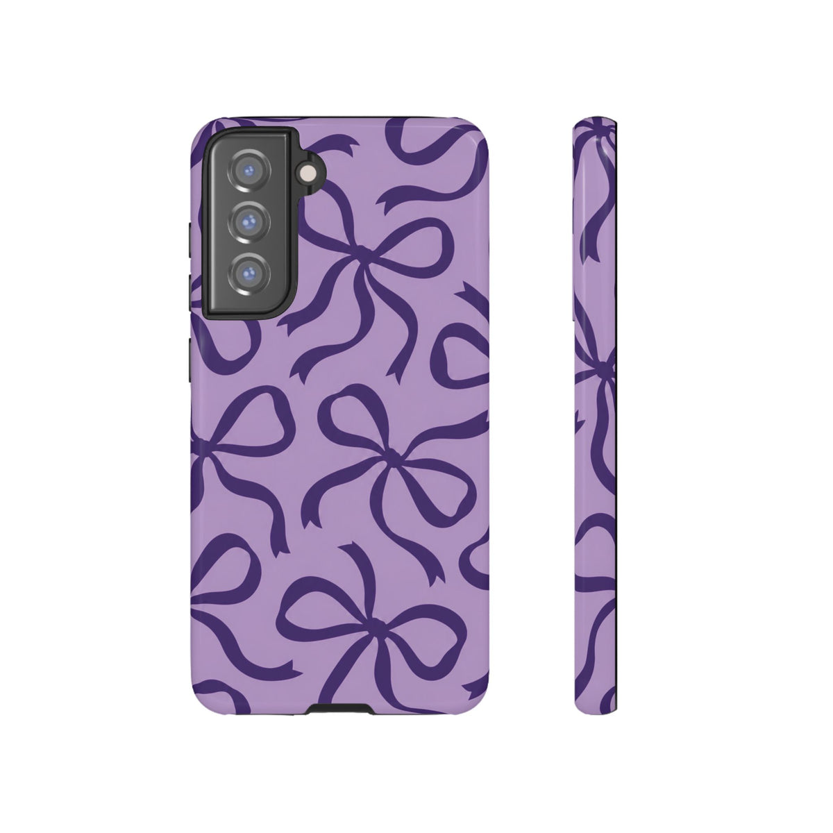 Bold Lilac and Deep Purple Bow Pattern Phone Case