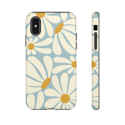 iPhone X / Glossy Phone Case - ’Retro Blue Daisy Pattern’ Phone Case