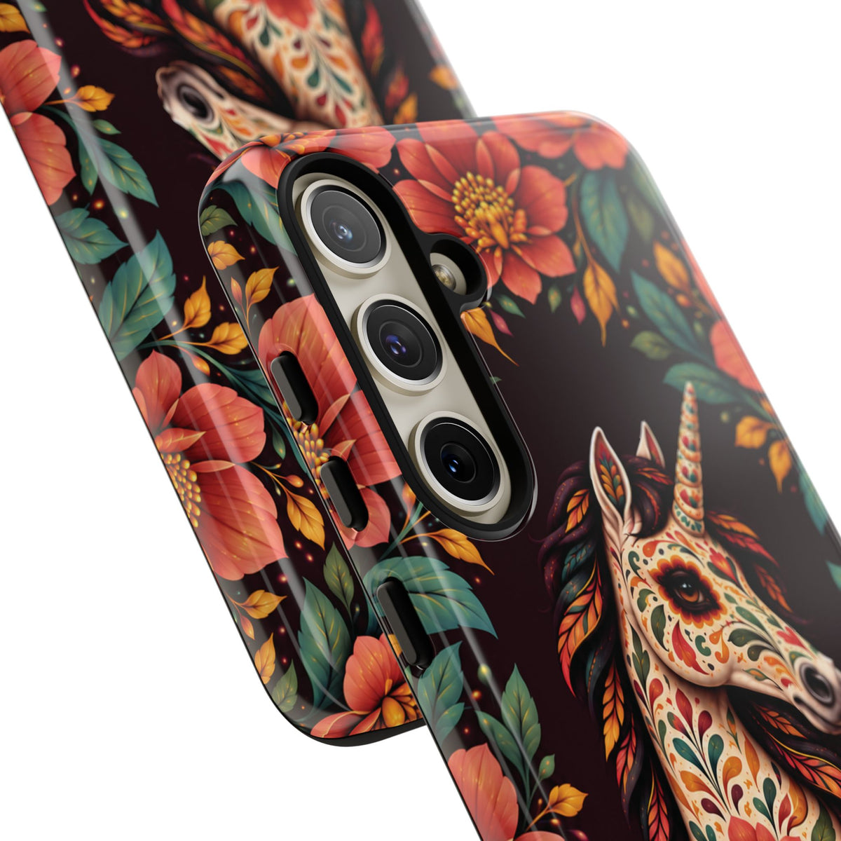 Elegant Terracotta and Teal Calavera Unicorn Phone Case - Phone Case