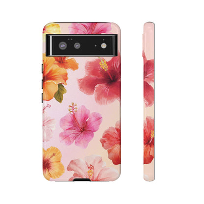 Google Pixel 6 / Glossy Phone Case - ’Pink Hibiscus Pattern #2’ Phone Case