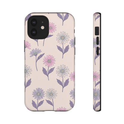 Pretty Pink & Purple Daisy Pattern Phone Case