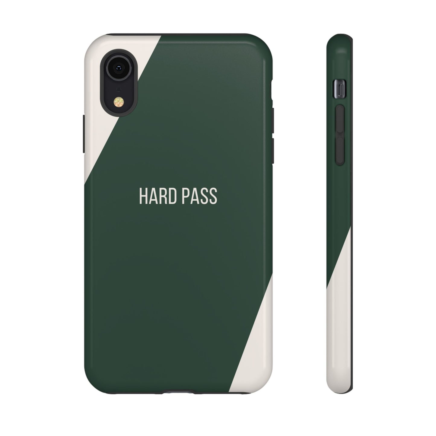 iPhone XR / Glossy Phone Case - Sassy Statement Case ’Hard Pass’ in Green & White