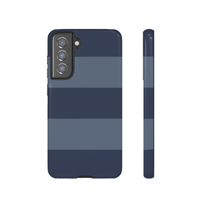 Dark Blue Horizontal Stripe Pattern Phone Case - Blue Phone Case - Samsung Galaxy S21 FE / Glossy