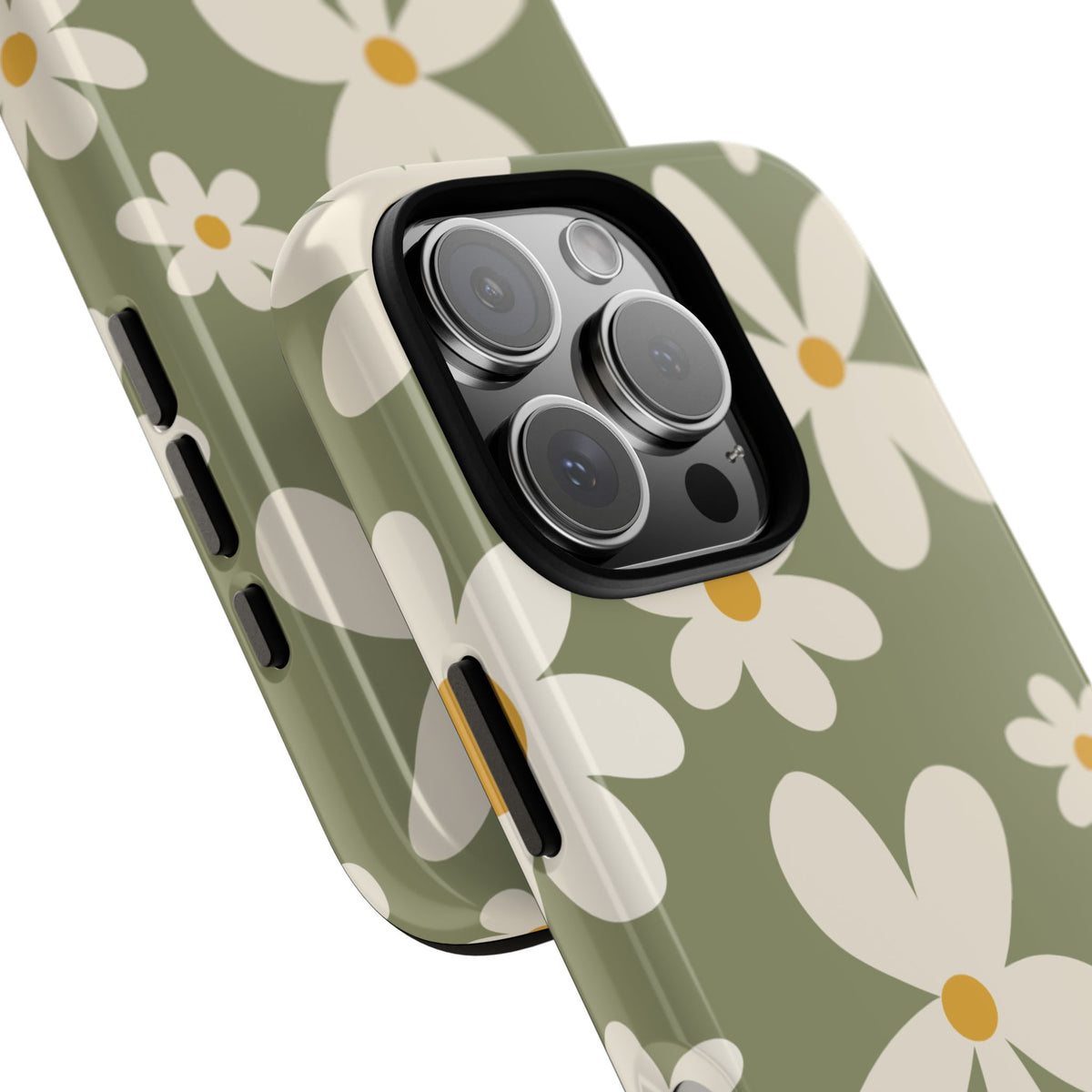 Chic Green Daisy Pattern Phone Case - Green Phone Case