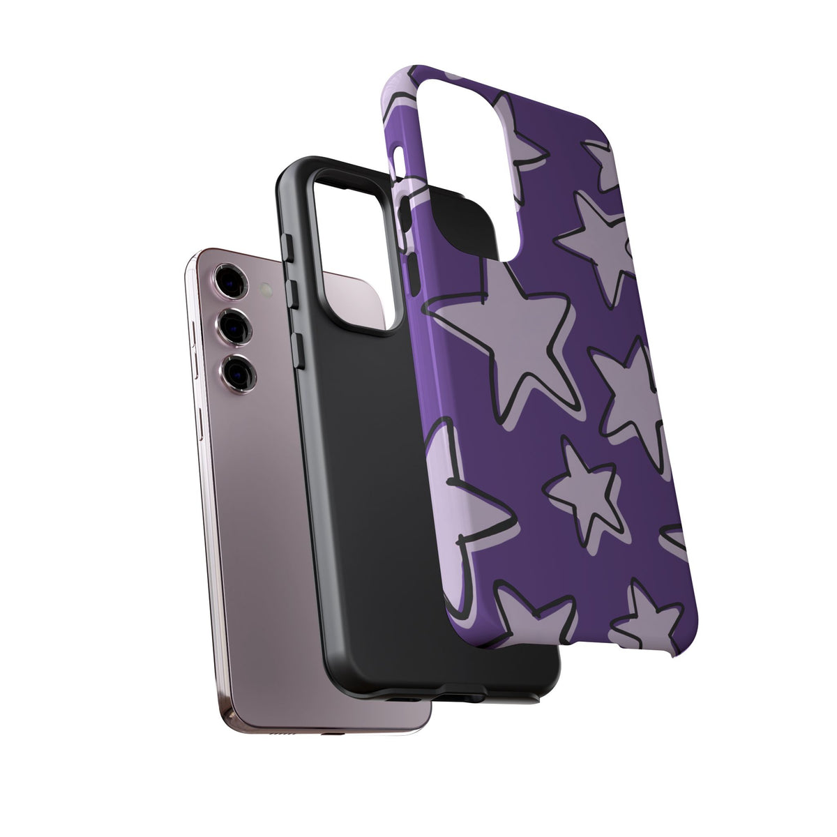 Violet Purple Doodle Star Phone Case