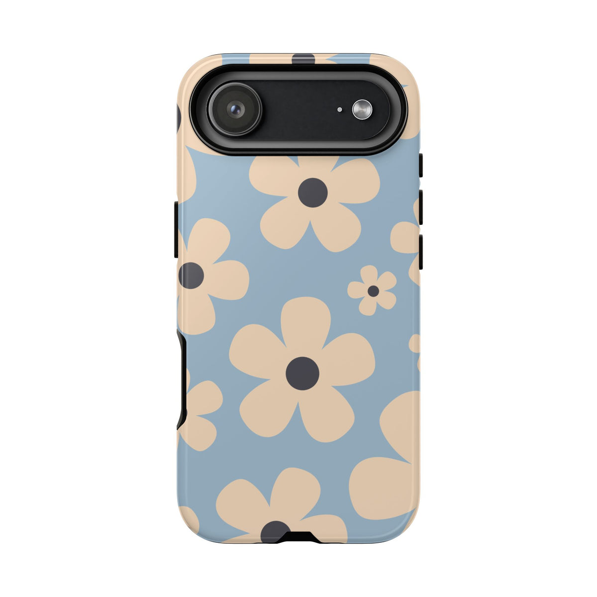 Cute Light Blue & Cream Daisy Pattern Phone Case - Blue Phone Case - iPhone 17 Air / Glossy