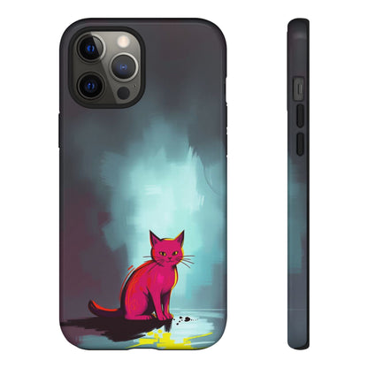 iPhone 12 Pro Max / Glossy Phone Case - Pop Art Moody Cat Design Phone Case
