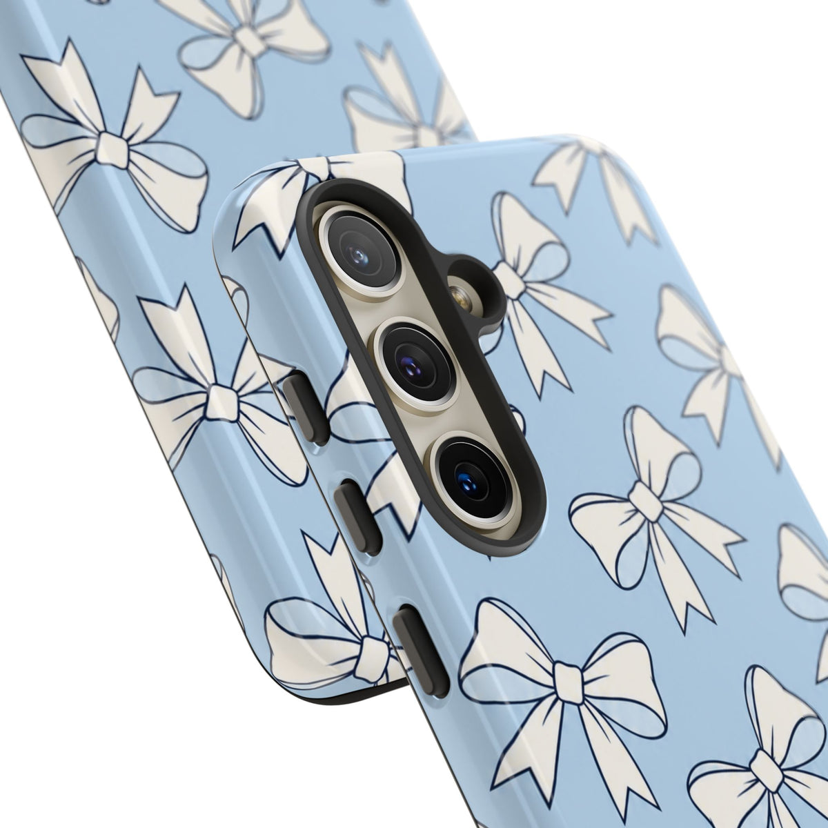Chic Powder Blue Bow Pattern Phone Case