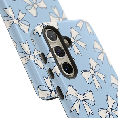 Chic Powder Blue Bow Pattern Phone Case