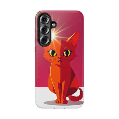 Samsung Galaxy S25 Plus / Glossy Phone Case - Flashing Cat Design Phone Case