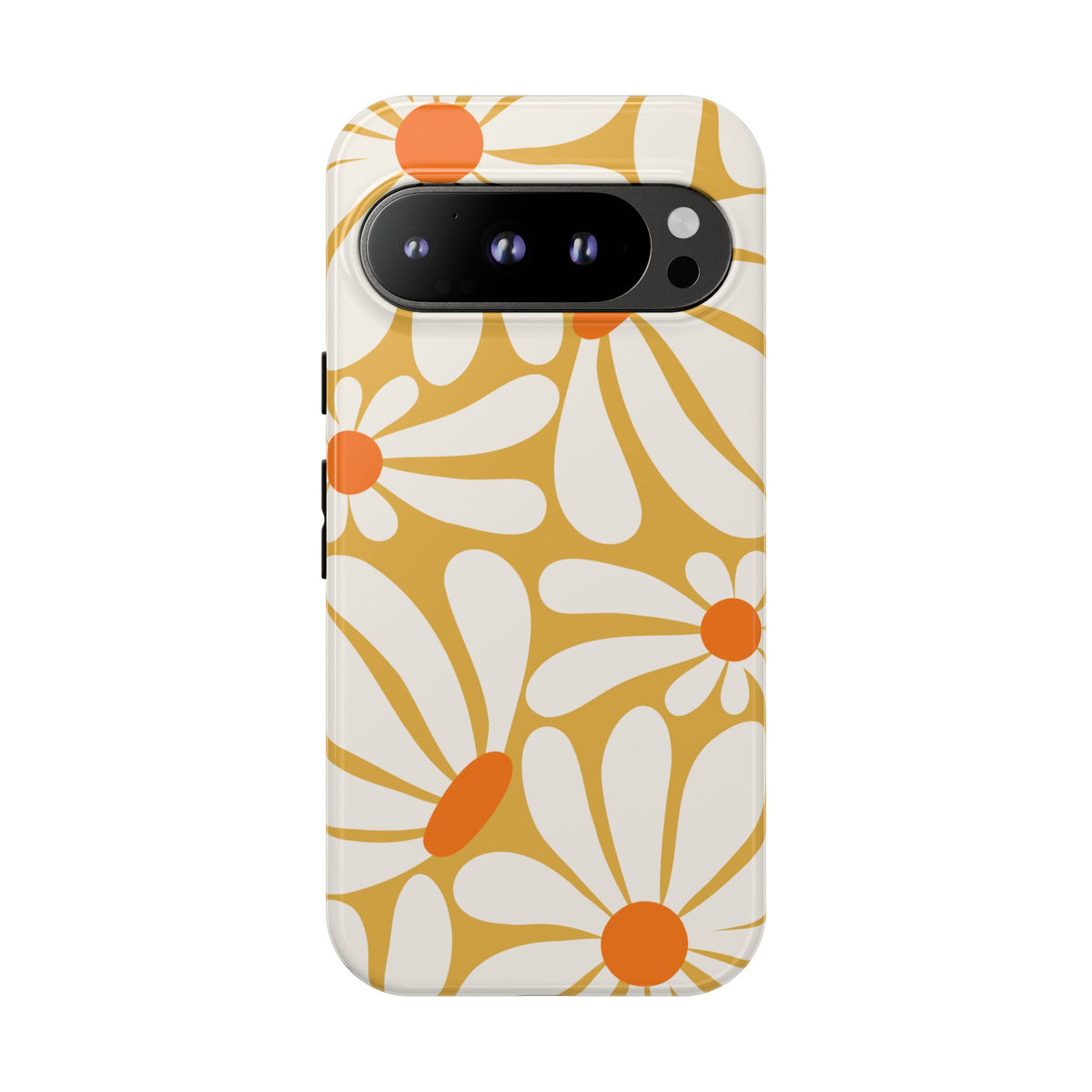 Retro Yellow Daisy Pattern Phone Case - Yellow Phone Case - Google Pixel 9 Pro / Glossy