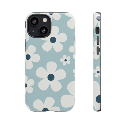 Cute Light Blue Daisy Pattern Phone Case - Blue Phone Case - iPhone 13 Mini / Glossy