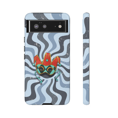 Google Pixel 6 / Glossy Phone Case - Venetian Jester Mask – Blue Retro Soft Revival Phone Case