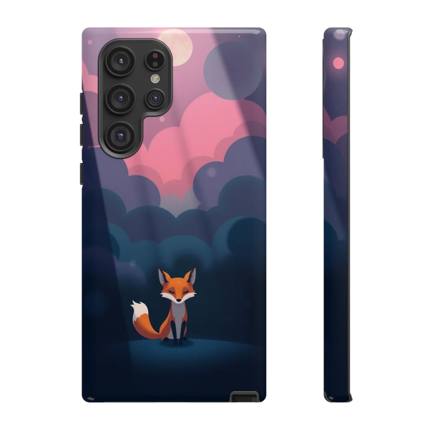 Samsung Galaxy S22 Ultra / Glossy Phone Case - Moody Pop Art Fox Design Phone Case