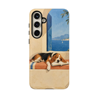 Basset Hound Unfinished Chapter Phone Case - Multicolor Phone Case - Samsung Galaxy S24 Plus / Glossy