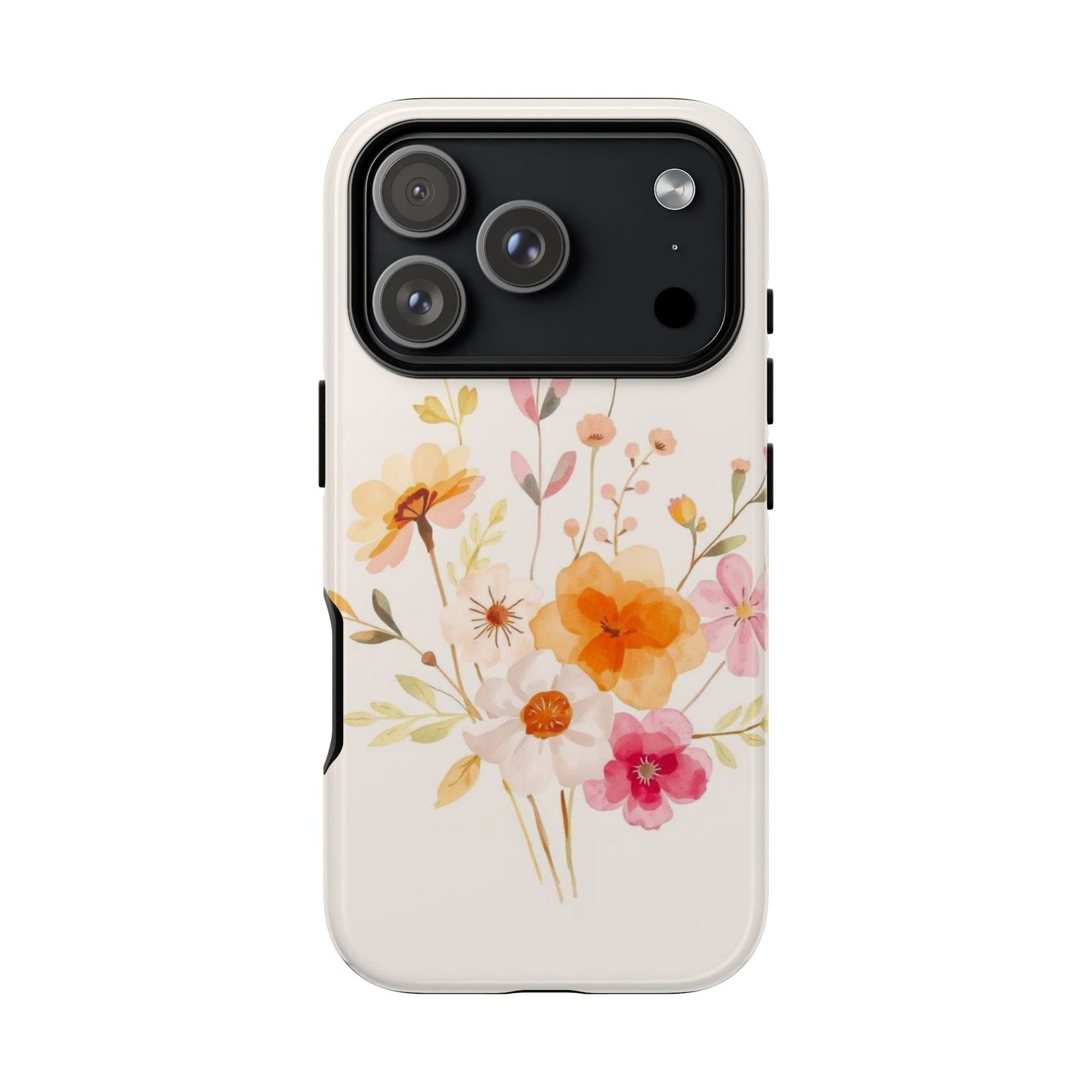 iPhone 17 Pro / Glossy Phone Case - Boho Chic Watercolour Flower Pattern Phone Case