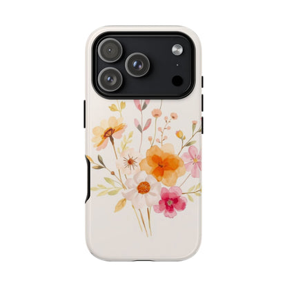 iPhone 17 Pro / Glossy Phone Case - Boho Chic Watercolour Flower Pattern Phone Case