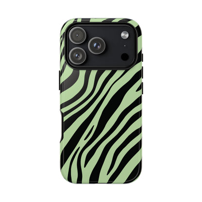 Modern Mint Zebra Print Phone Case