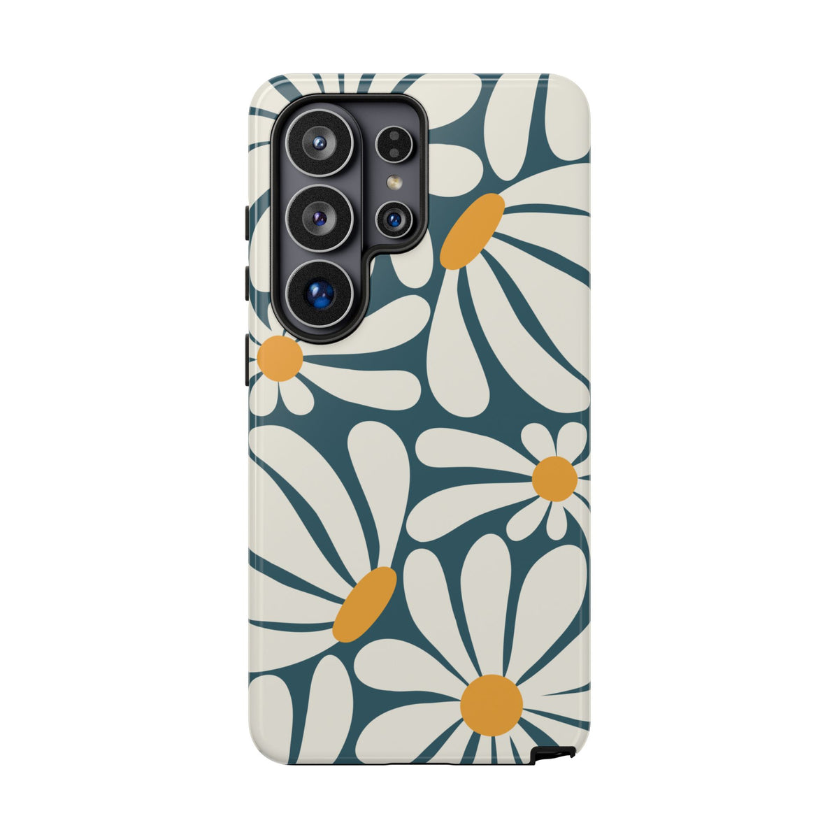 Retro Blue Daisy Pattern Phone Case - Blue Phone Case - Samsung Galaxy S26 Ultra / Glossy