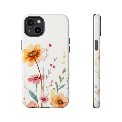Boho Chic Watercolour Wild Blooms Pattern Phone Case - Multicolor Phone Case - iPhone 14 Plus / Glossy