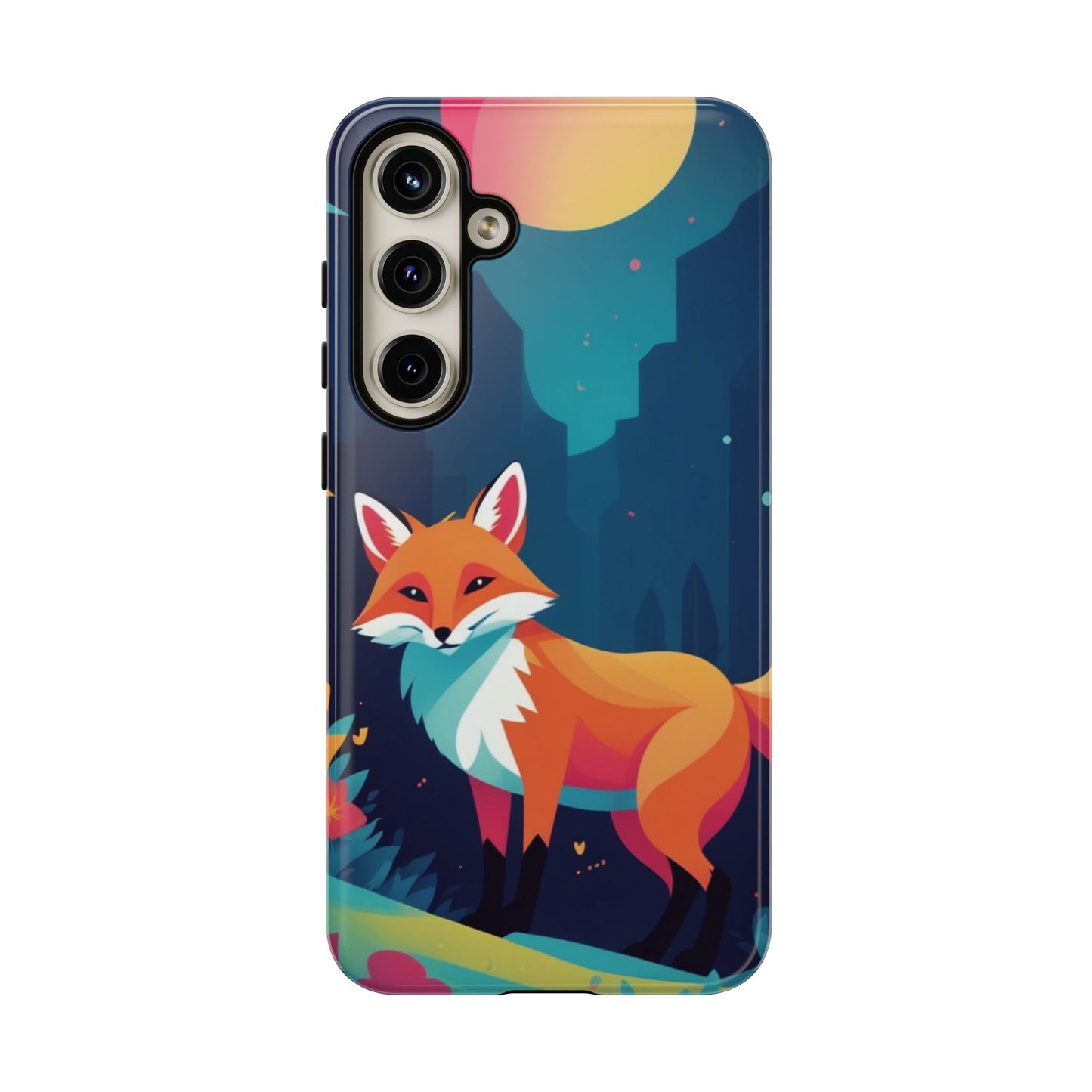 Samsung Galaxy S24 Plus / Glossy Phone Case - Stylised Fox Design Phone Case
