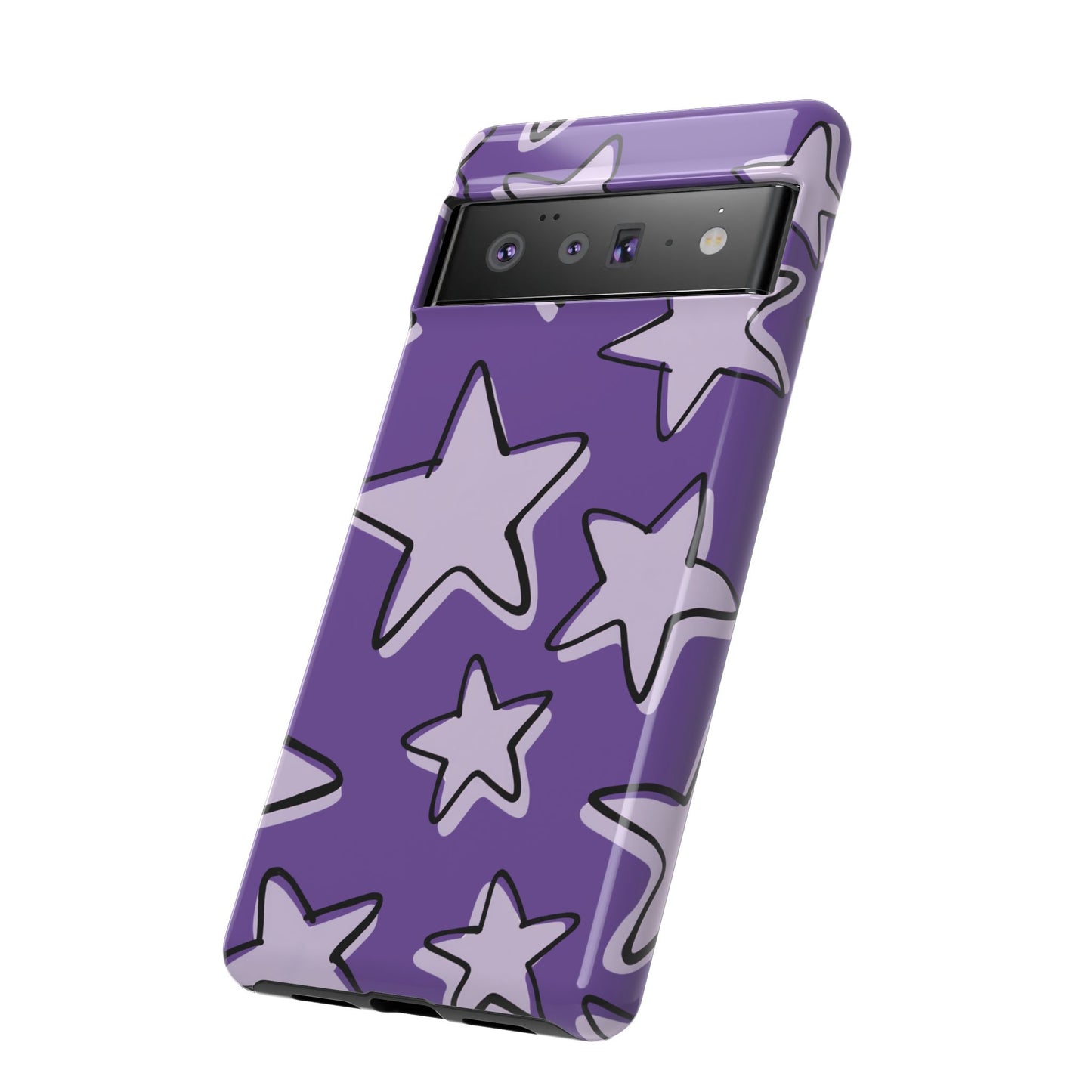 Violet Purple Doodle Star Phone Case