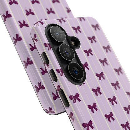 Retro Plum Purple Bow Pattern Phone Case