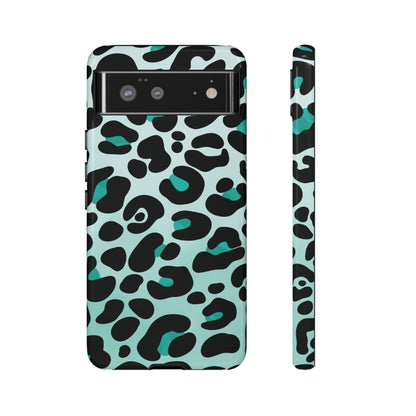 Cool Aqua Leopard Print Phone Case