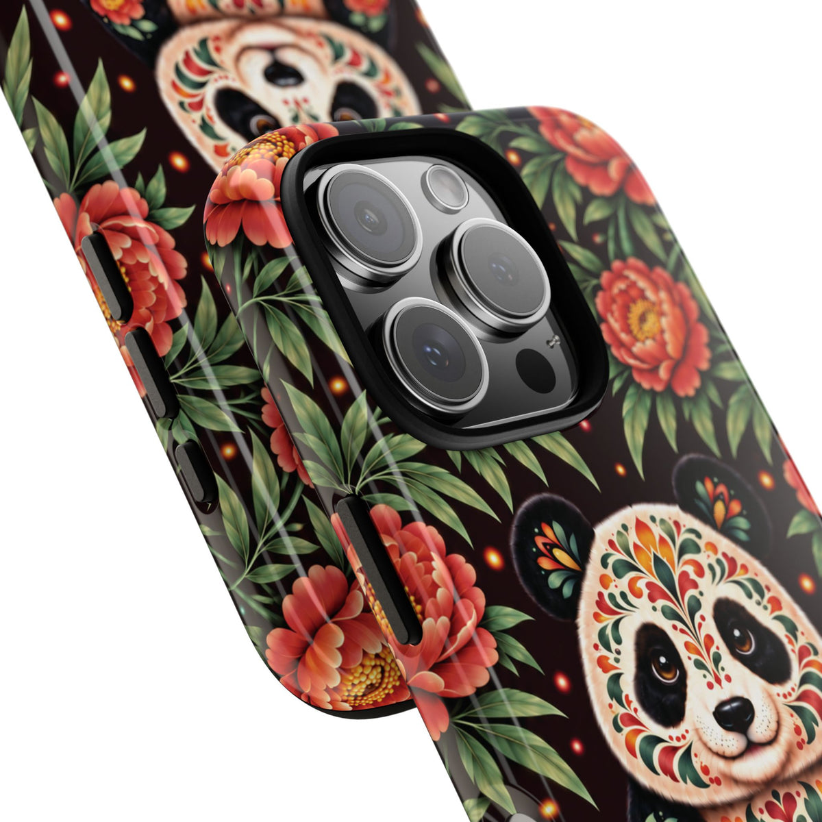 Cute Terracotta and Teal Calavera Panda Phone Case - Multicolor Phone Case
