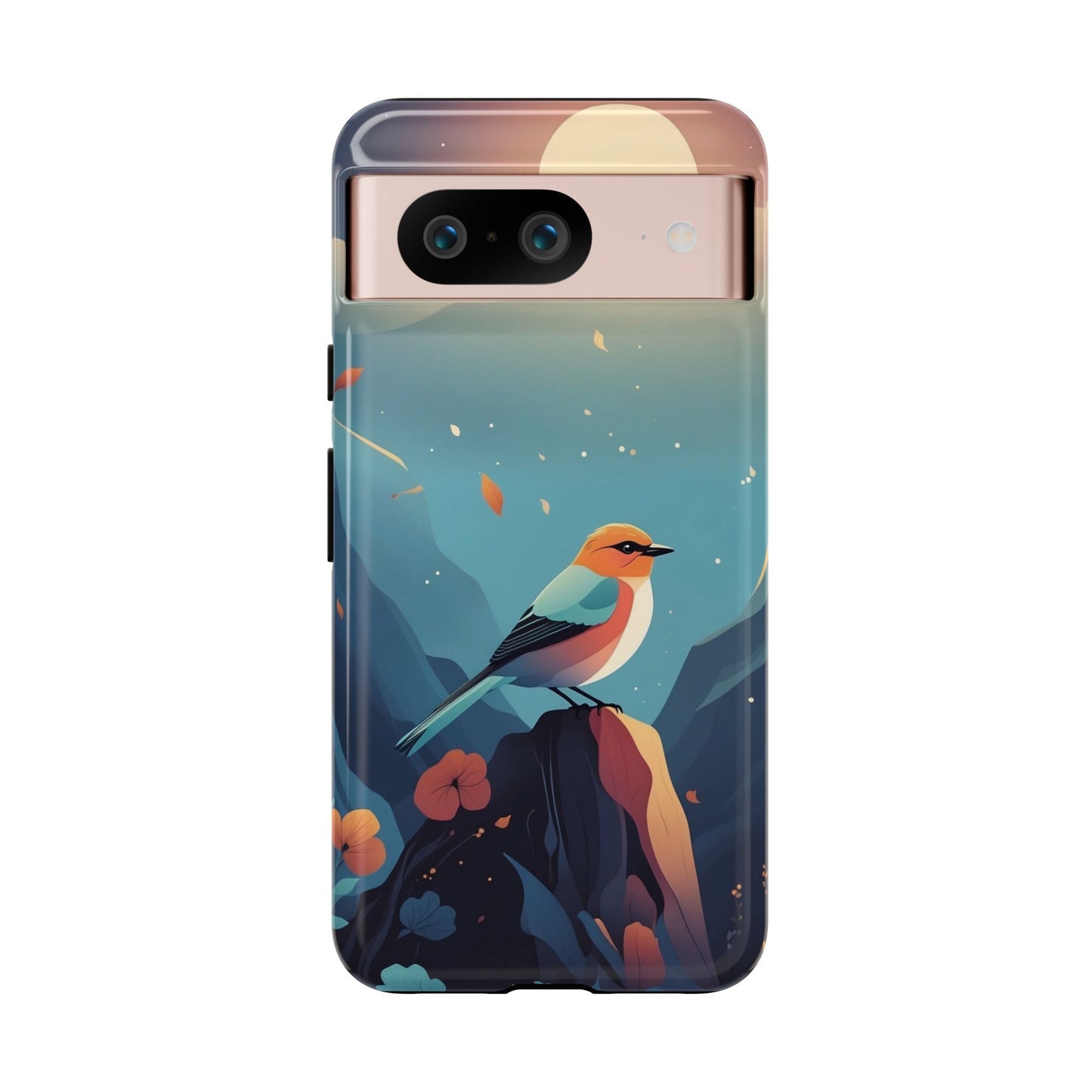 Google Pixel 8 / Glossy Phone Case - Stylised Bird Design Phone Case