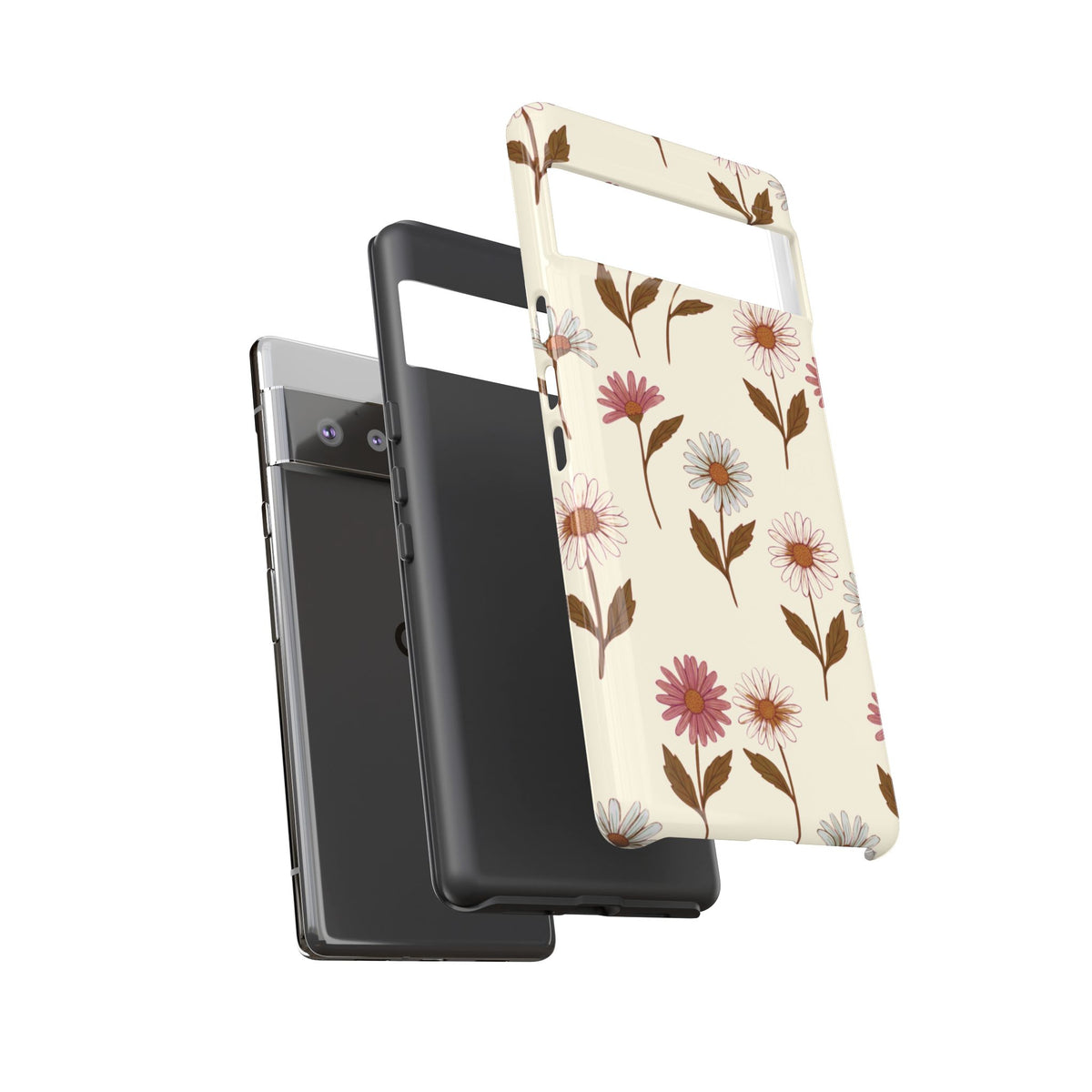 Pretty Cream & Rose Daisy Pattern Phone Case