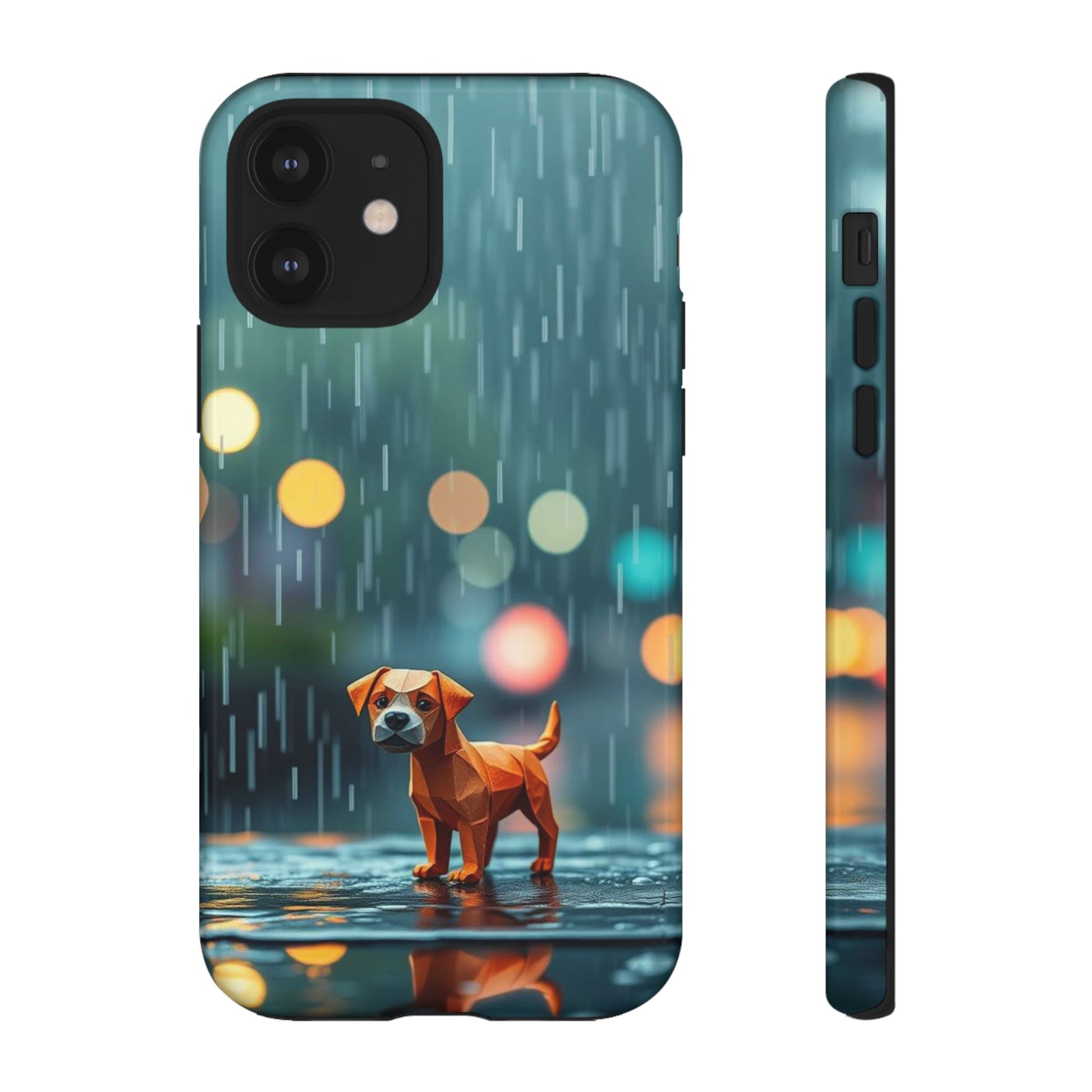 Cute Origami ’Soggy Dog’ Design Phone Case - Multicolor Phone Case - iPhone 12 / Glossy