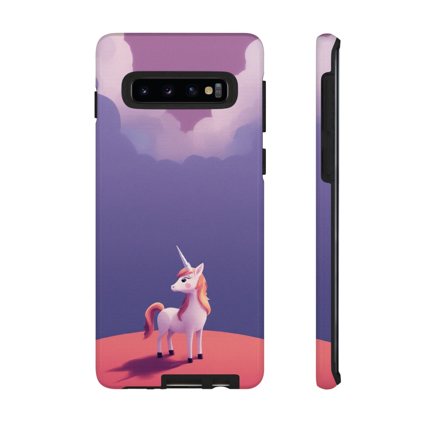 Samsung Galaxy S10 / Glossy Phone Case - Cute Unicorn & Cloud Design Phone Case