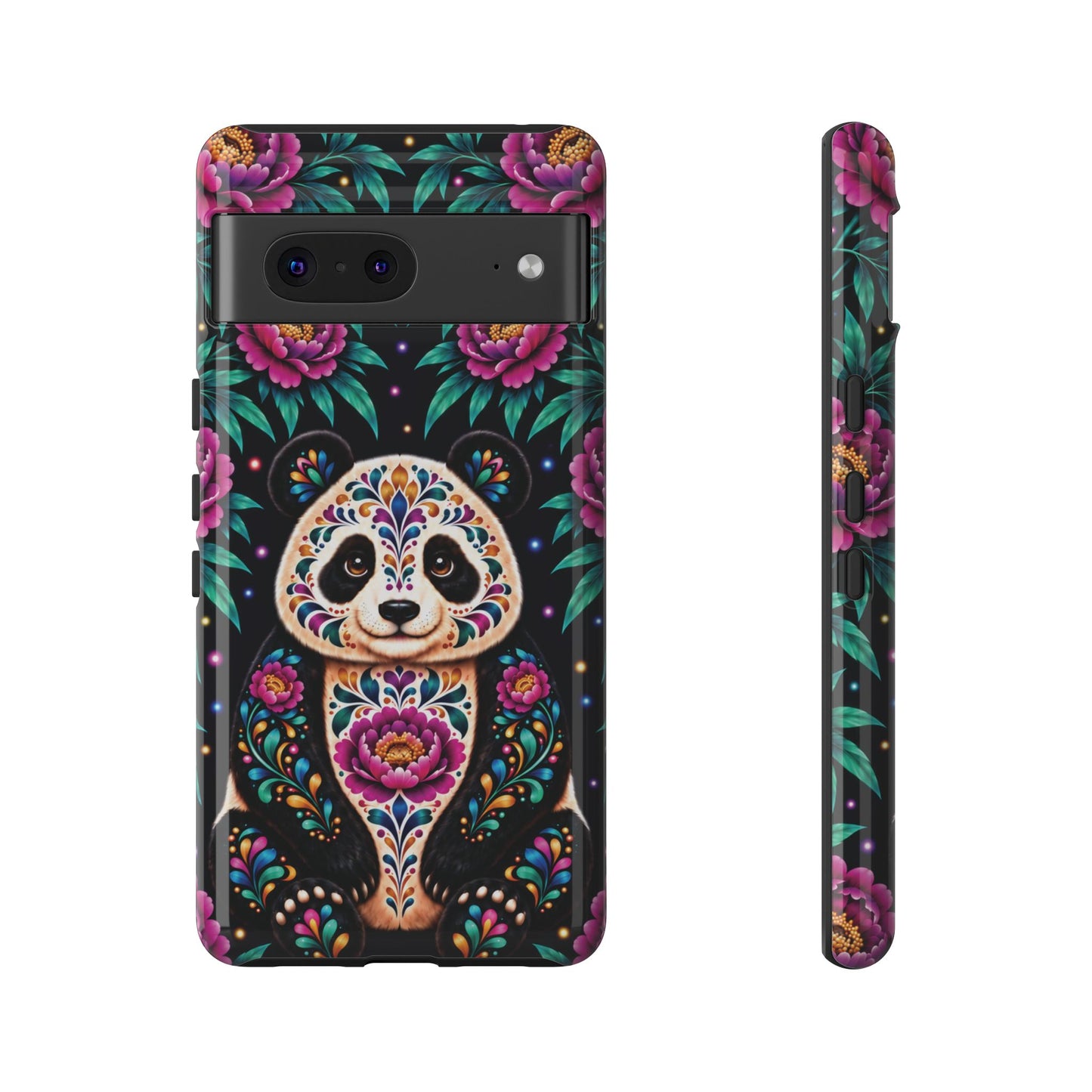 Cute Purple and Teal Calavera Panda Phone Case - Multicolor Phone Case - Google Pixel 7 / Glossy