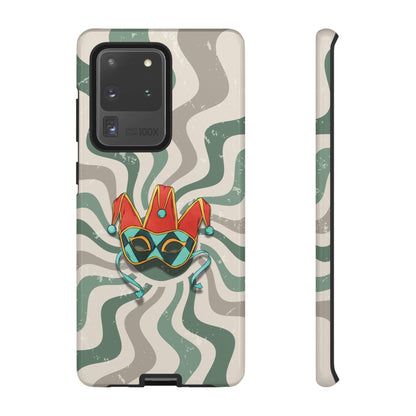 Samsung Galaxy S20 Ultra / Glossy Phone Case - Venetian Jester Mask – Green Retro Soft Revival Phone Case