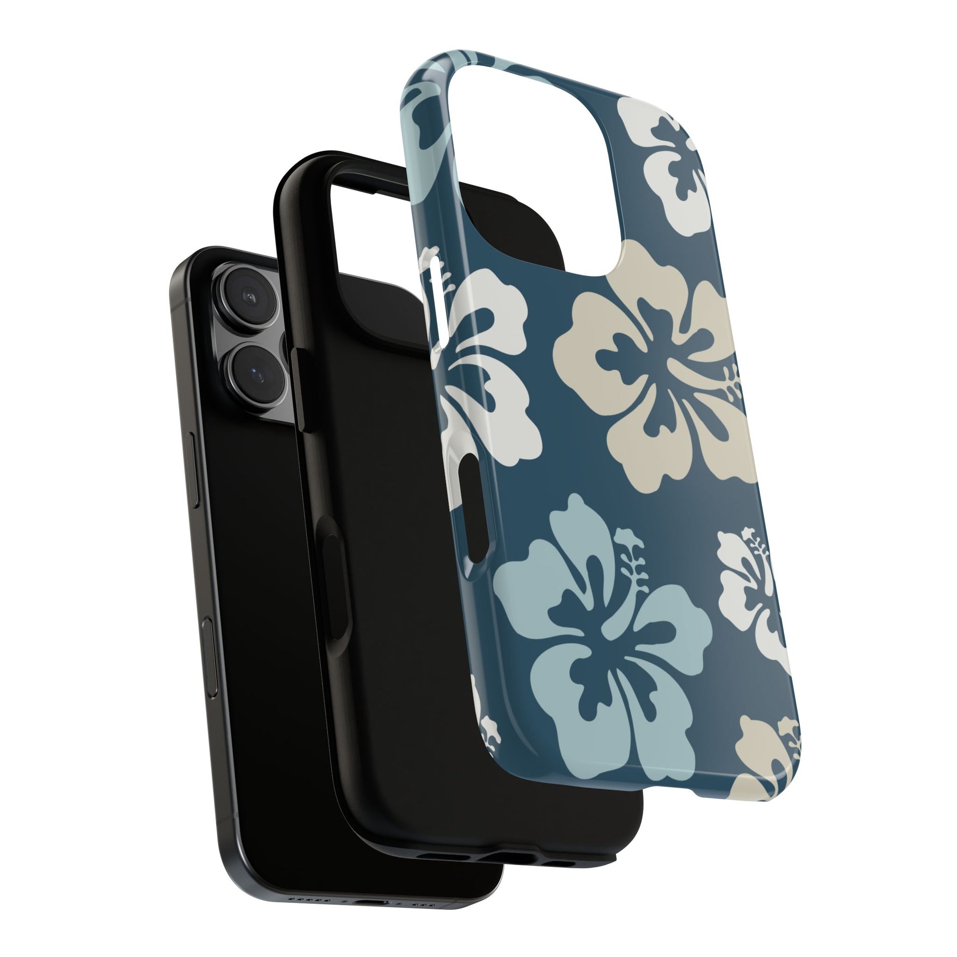 Phone Case - ’Blue Hibiscus Retro Pattern #1’ Phone Case