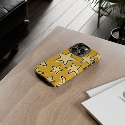 Golden Yellow Doodle Star Phone Case
