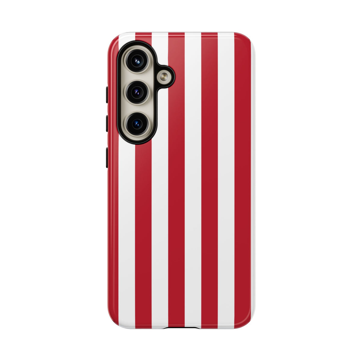 Simple Dark Pink & White Stripe Pattern Phone Case - Pink Phone Case - Samsung Galaxy S24 / Glossy