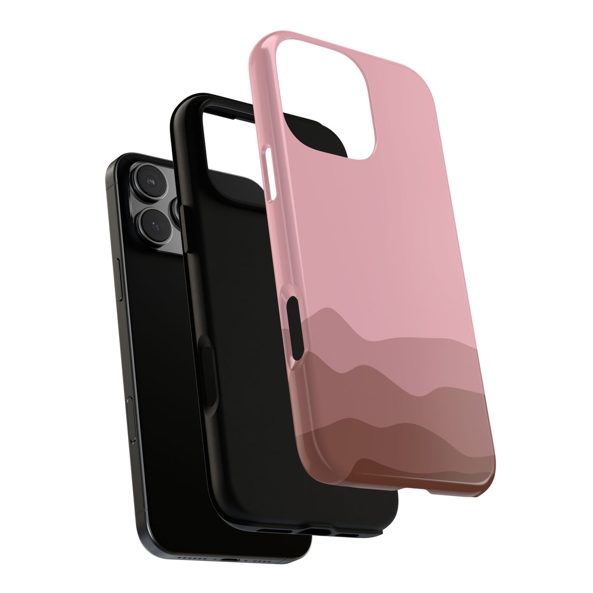 Pink Abstract Waves Protective Phone Case - Pink Phone Case
